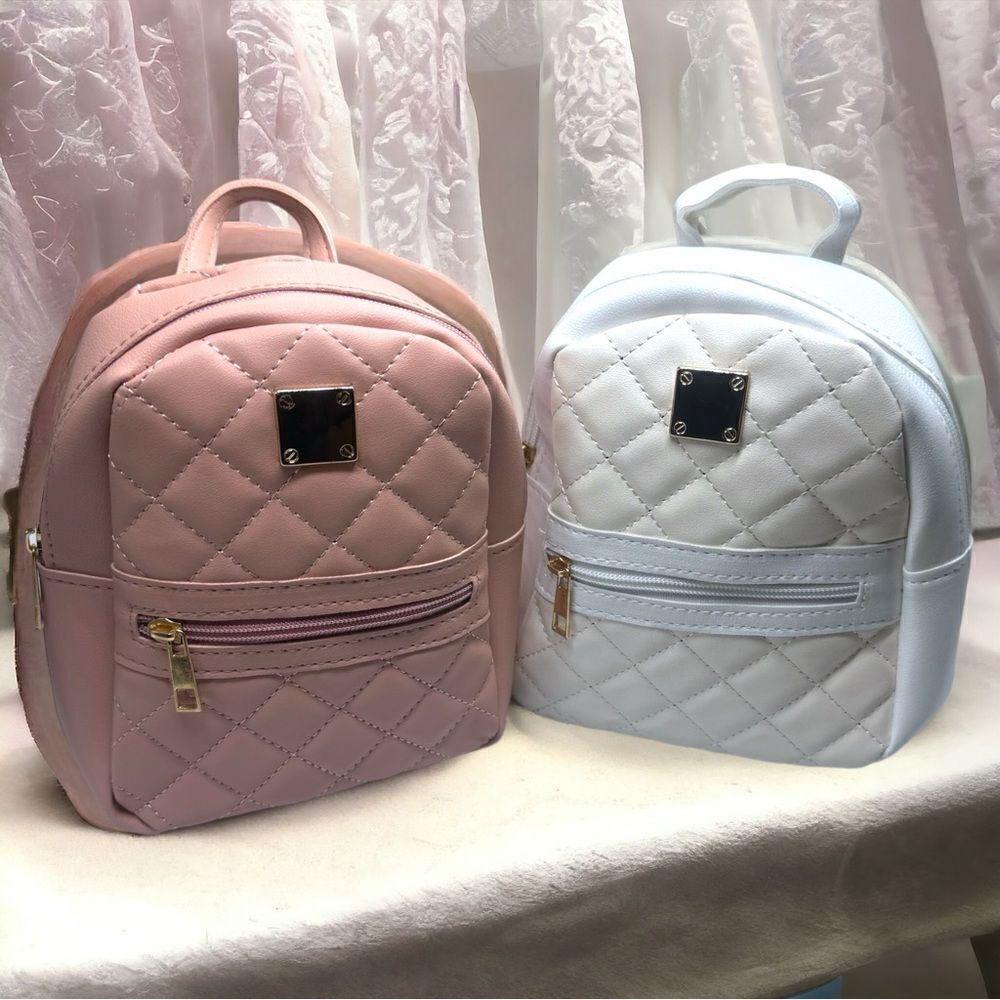 White Leather Mini-Backpack, New - Picture 14 of 14